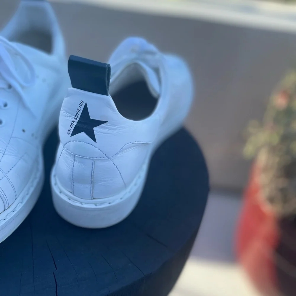 golden goose starter sneakers in all white leather - Picture 15 of 16